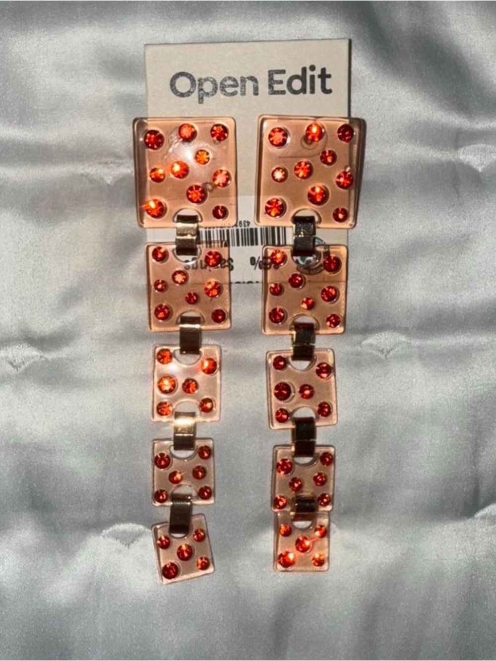 Nordstrom Rack Rose Orange Link Drop Earrings